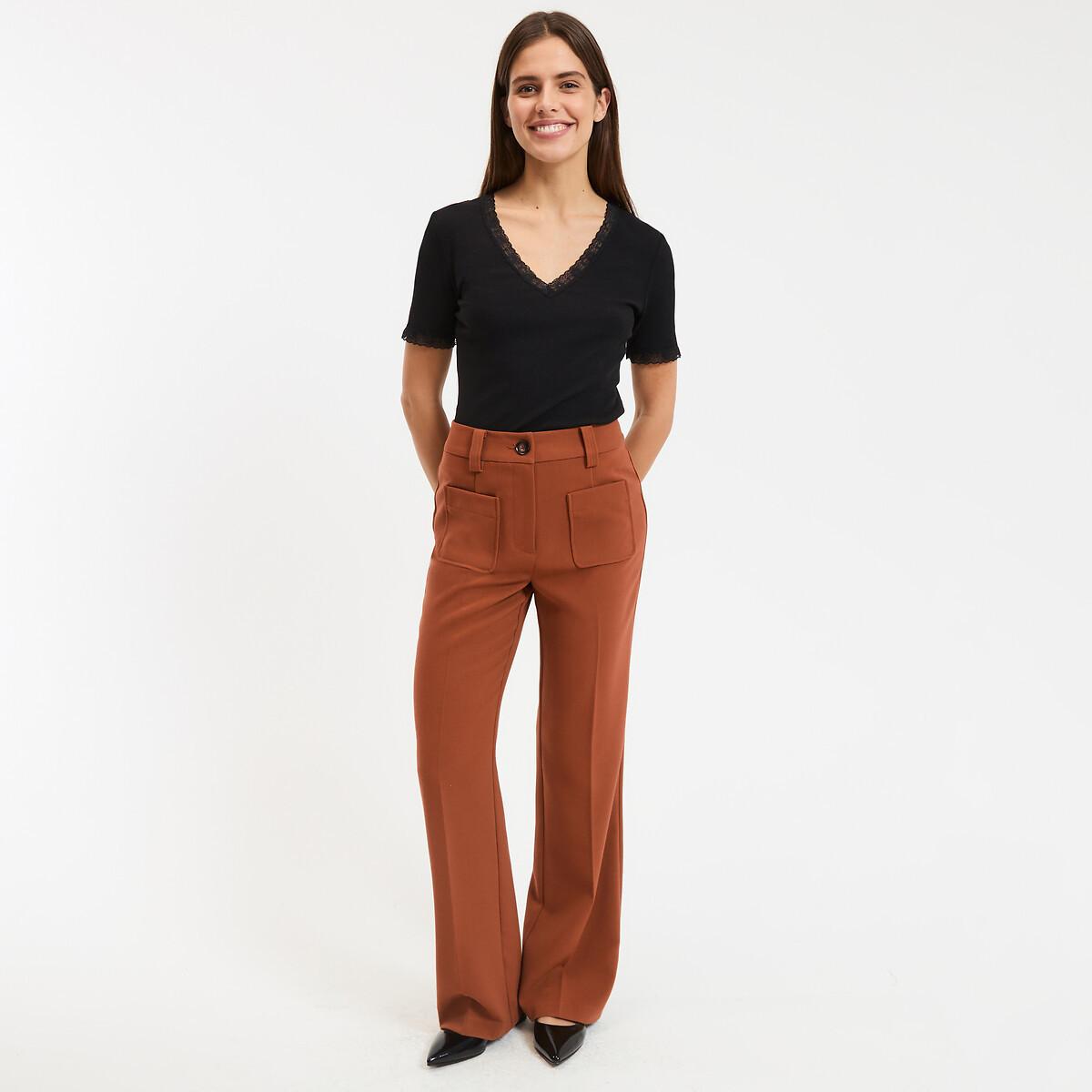 La Redoute Collections T-Shirt Col V Détails Dentelle  