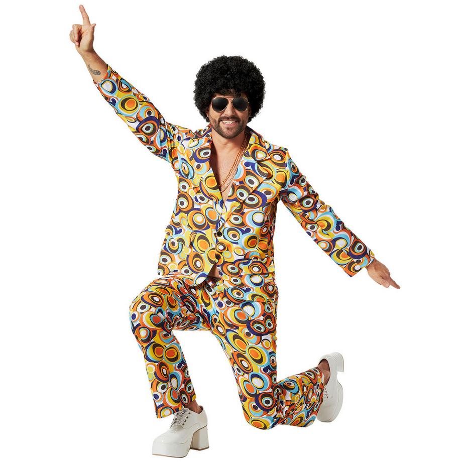 Tectake  Costume pour homme Motif rétro cercle disco des années 70 