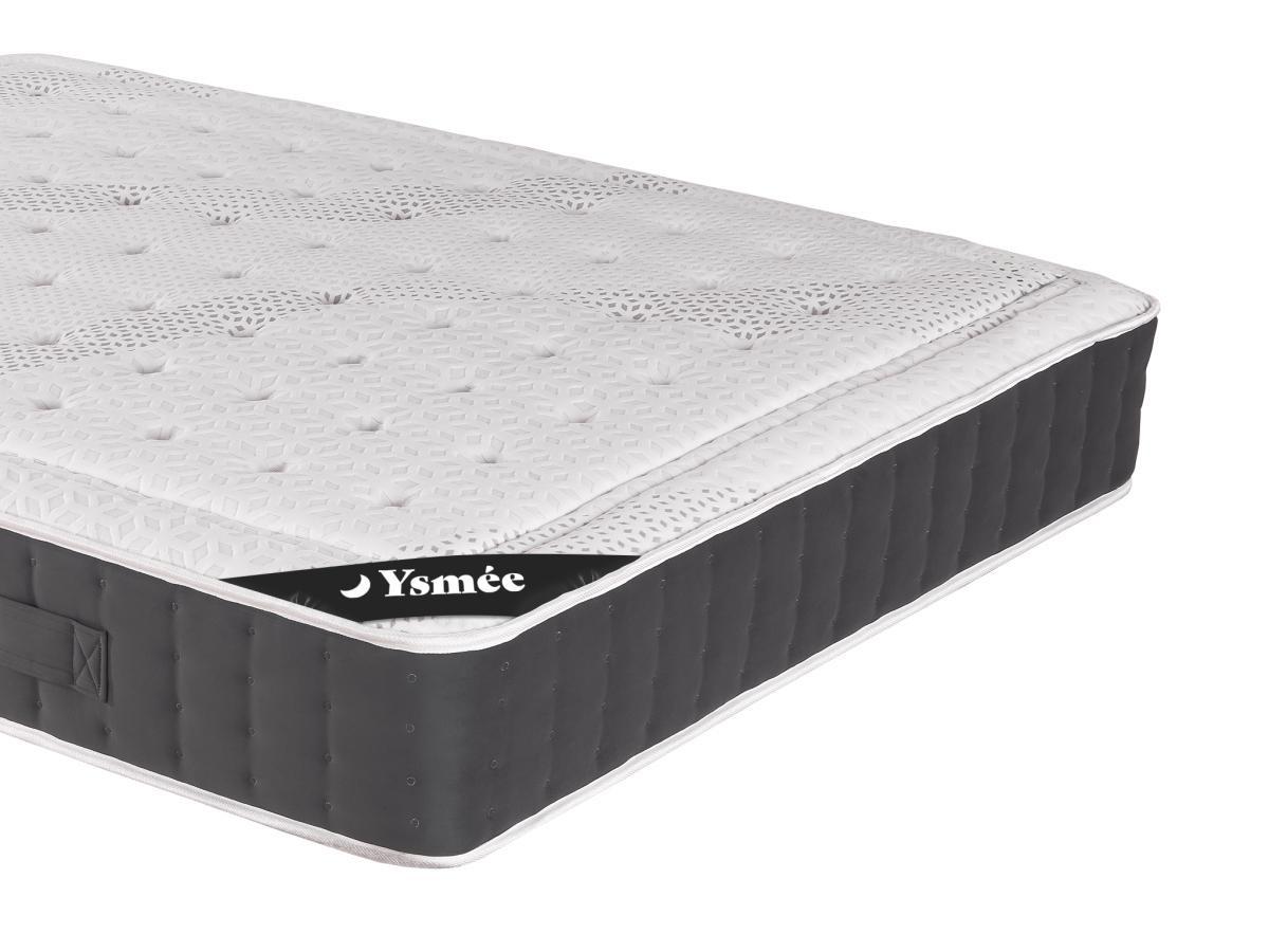 Ysmée Ensemble 140 x 190 cm sommier coffre blanc + matelas ressorts ensachés accueil mémoire de forme ép.27cm - ATLANTIDE de YSMÉE  