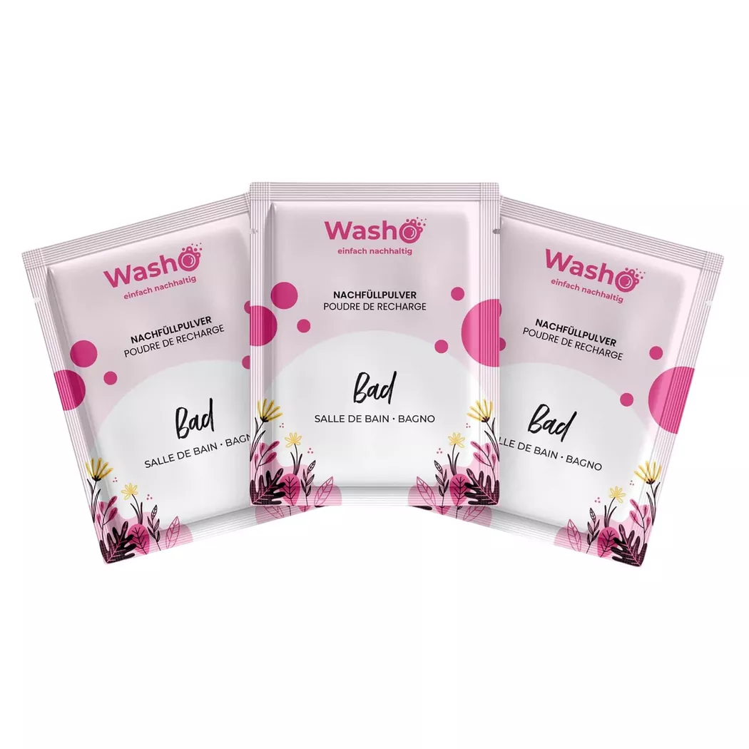 Washo – Badreiniger Pulver Set, One Size, Pink