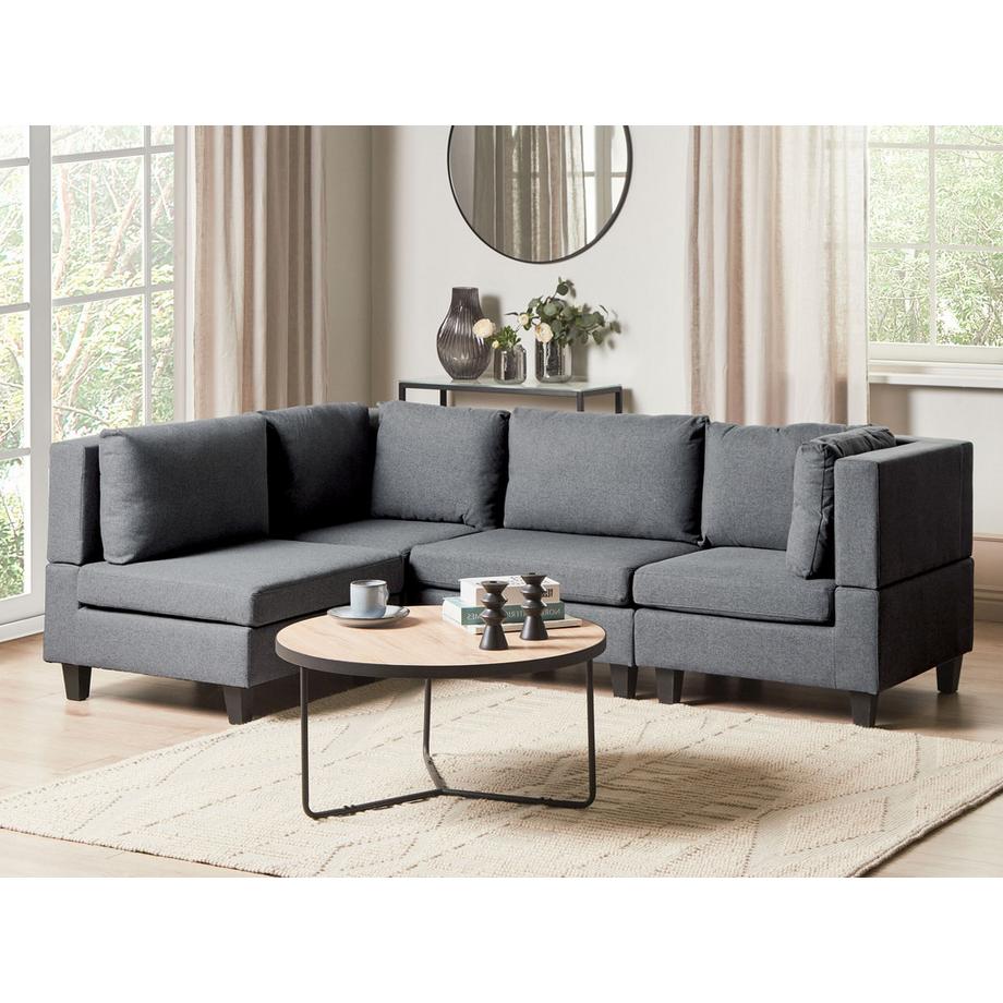 Beliani Ecksofa aus Stoff Modern UNSTAD  