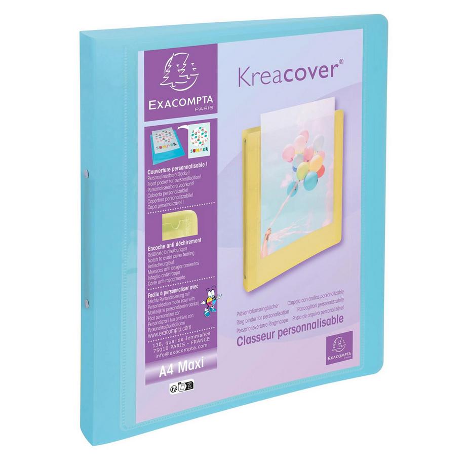 Exacompta Raccoglitore 2 anelli 30mm polipropilene Kreacover - A4 - x 15  