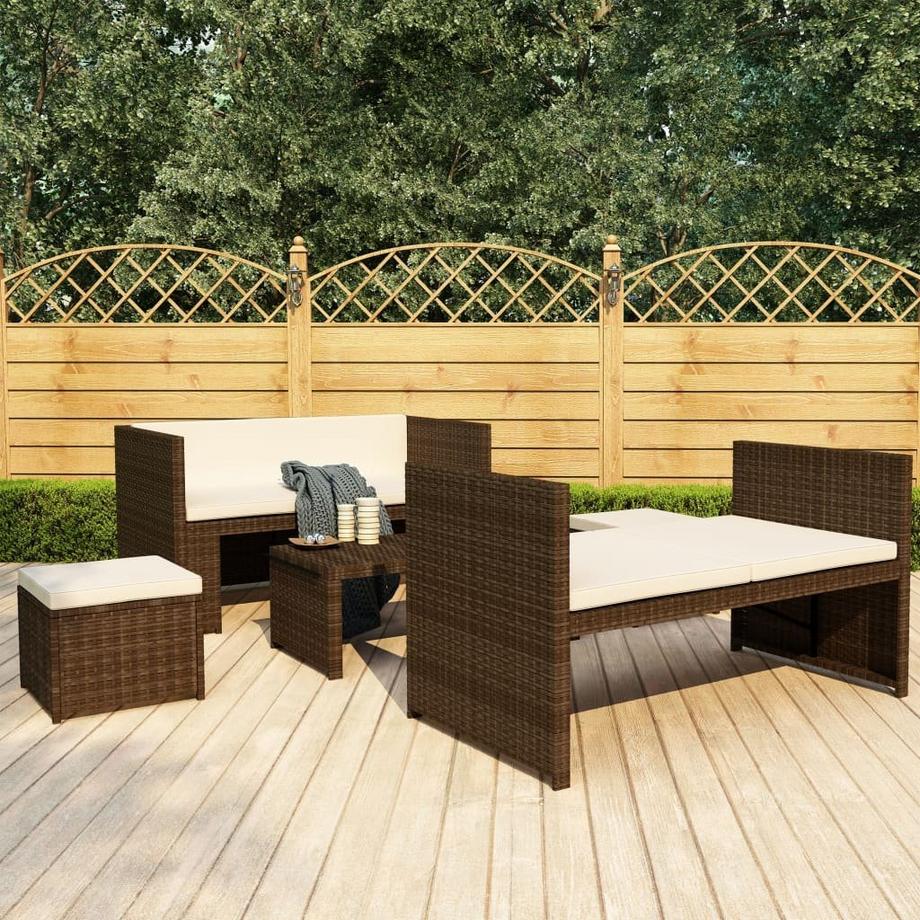 VidaXL set mobili da giardino Polirattan  