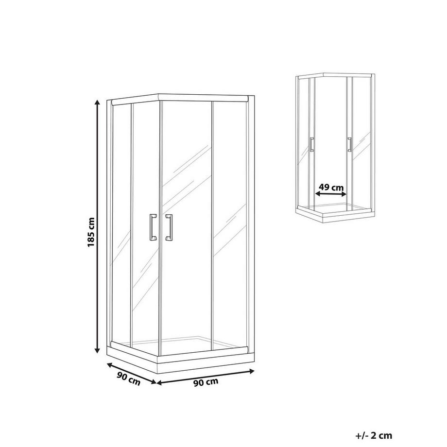 Beliani Cabine de douche en Verre de sécurité  TELA  