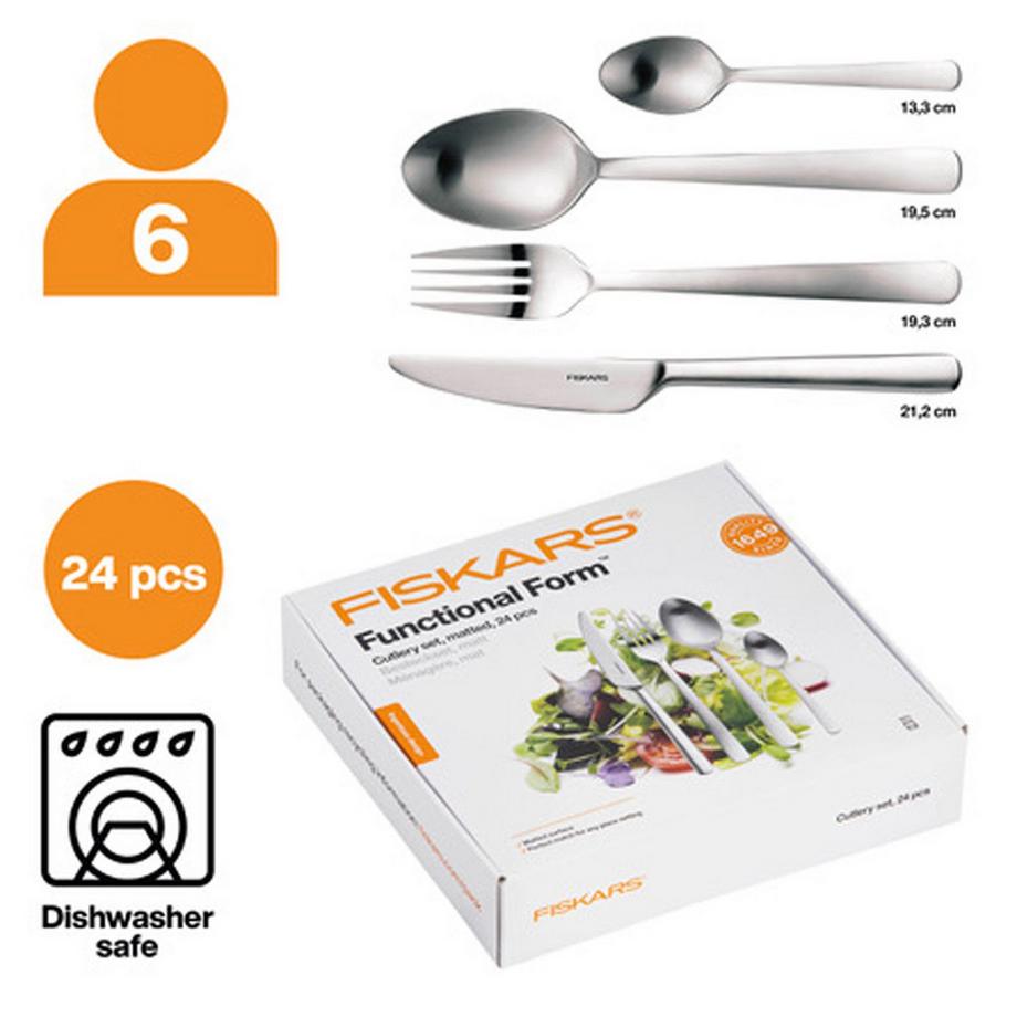 Fiskars  Set di posate FF opache 24 pezzi in scatola regalo 
