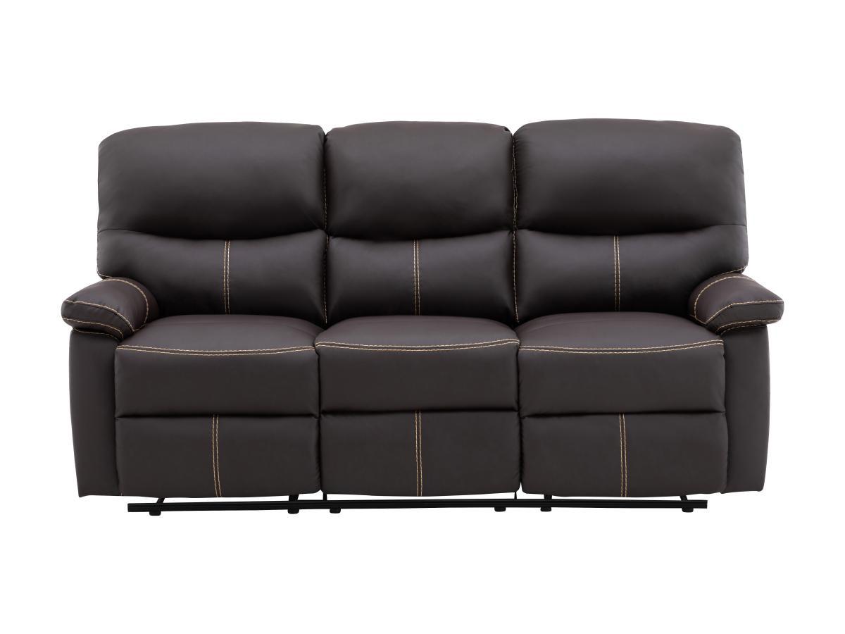 Vente-unique Relaxsofa 3-Sitzer - Kunstleder - Braun - CANBY  