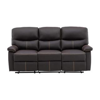 Vente-unique Relaxsofa 3-Sitzer - Kunstleder - Braun - CANBY  