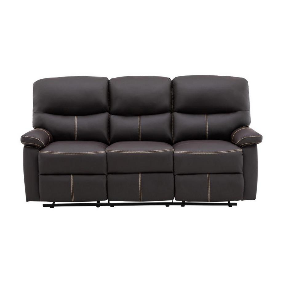 Vente-unique Relaxsofa 3-Sitzer - Kunstleder - Braun - CANBY  