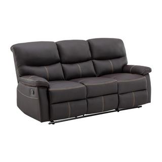 Vente-unique Relaxsofa 3-Sitzer - Kunstleder - Braun - CANBY  