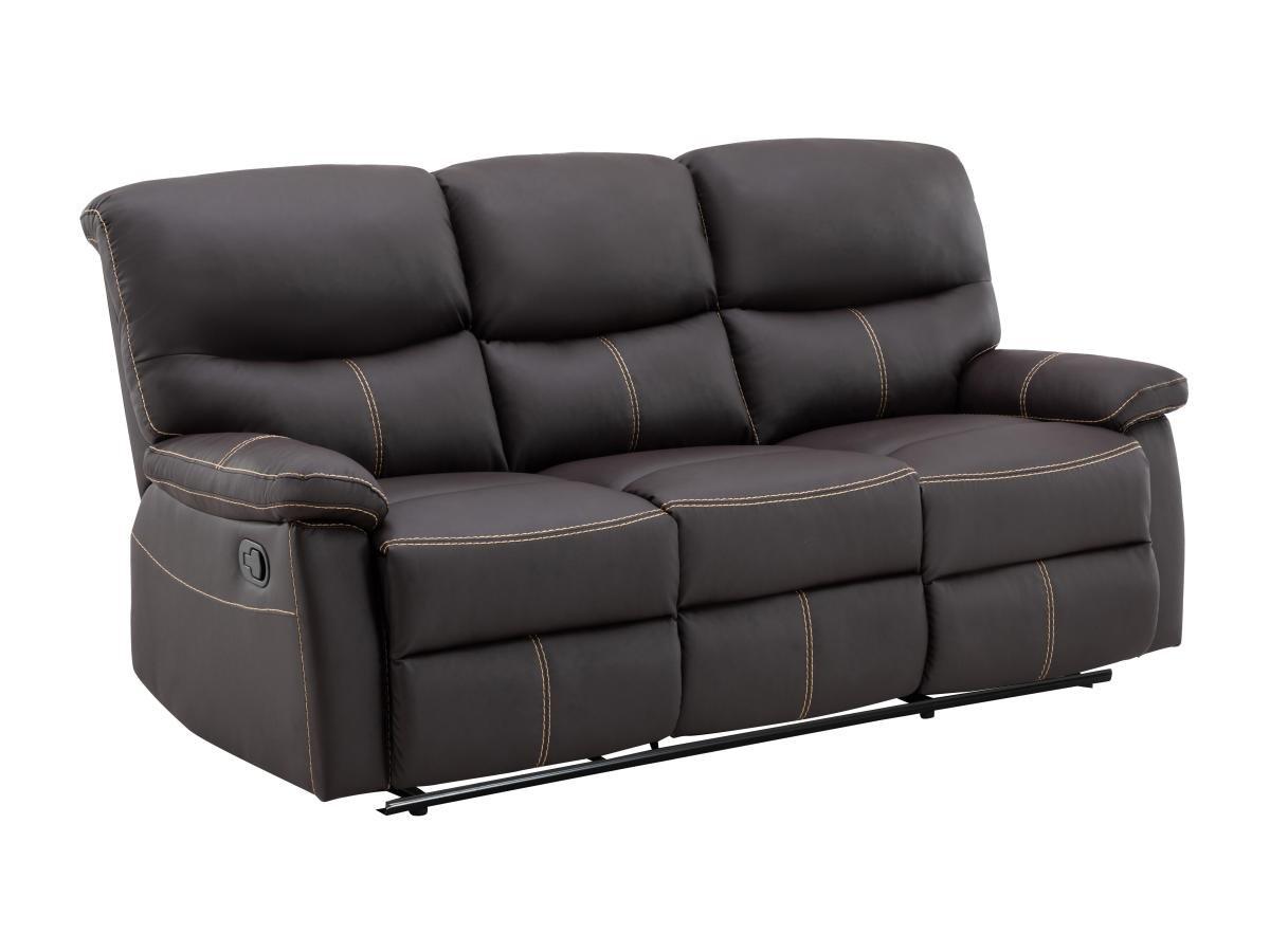 Image of Relaxsofa 3-Sitzer - Kunstleder - Braun - CANBY Relaxsofa 3-Sitzer - Kunstleder - Braun - CANBY