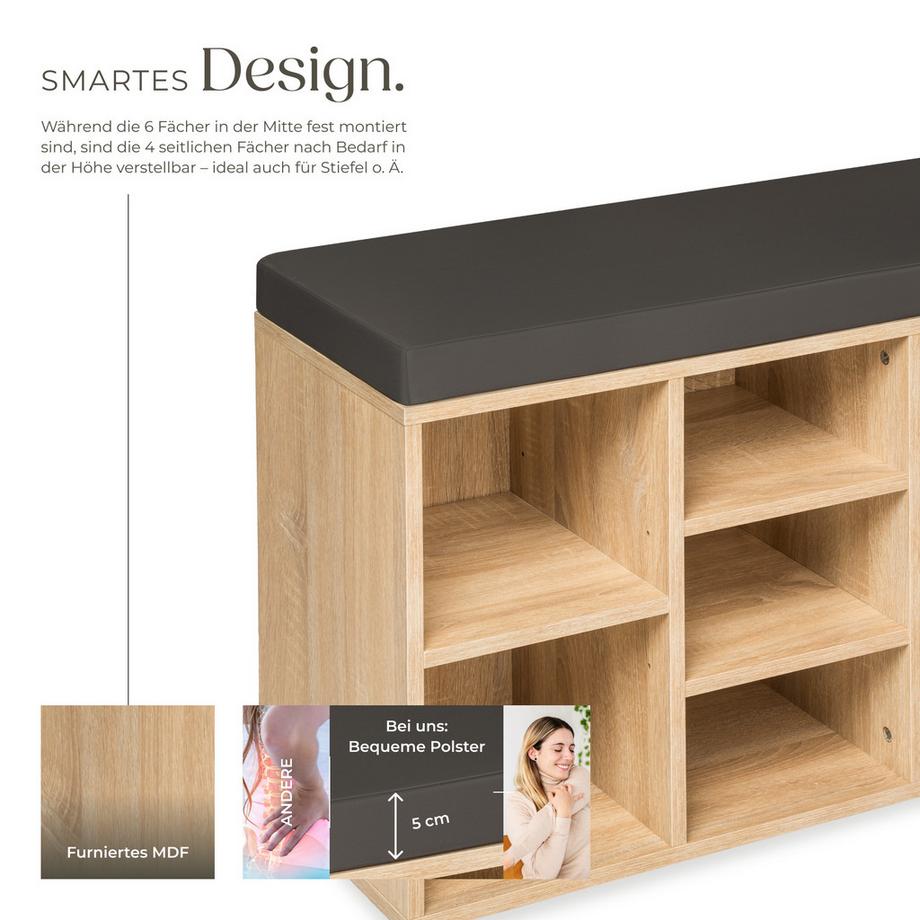 Tectake Meuble à chaussures MAX pour 10 paires de chaussures  