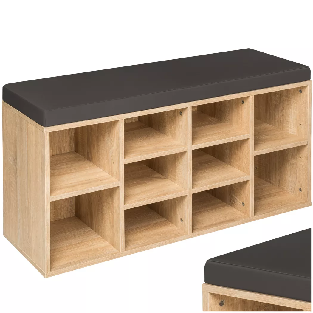 tectake® Schuhschrank, für 10 Paar Schuhe, 2 verstellbare Zwischenböden, 103,5 x 48 x 30 cm
