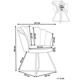 Beliani Fauteuil en Velours Rétro LOVELOCK  