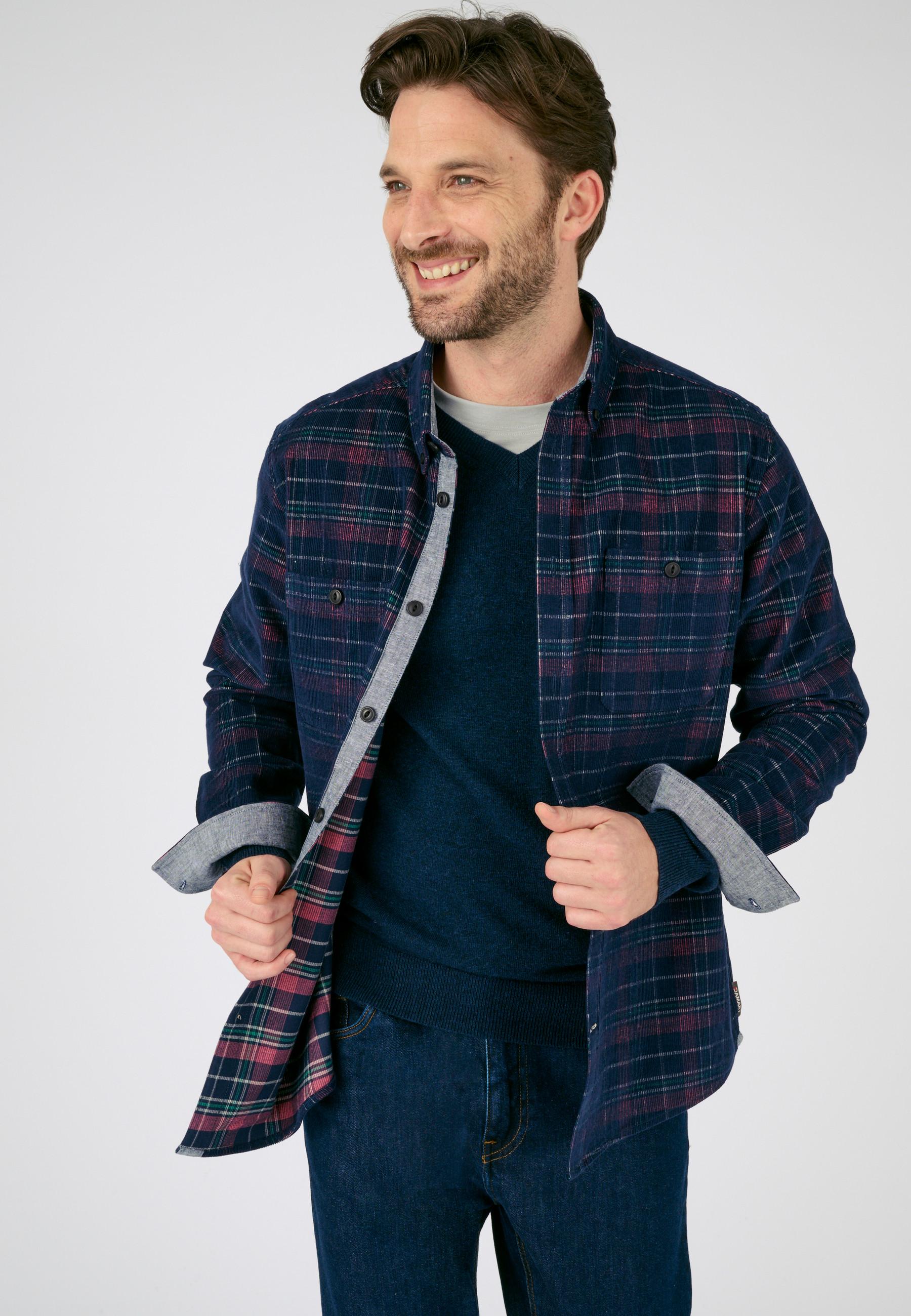 Image of Weites Overshirt Mit Langen Ärmeln Samt Herren Blau XXL