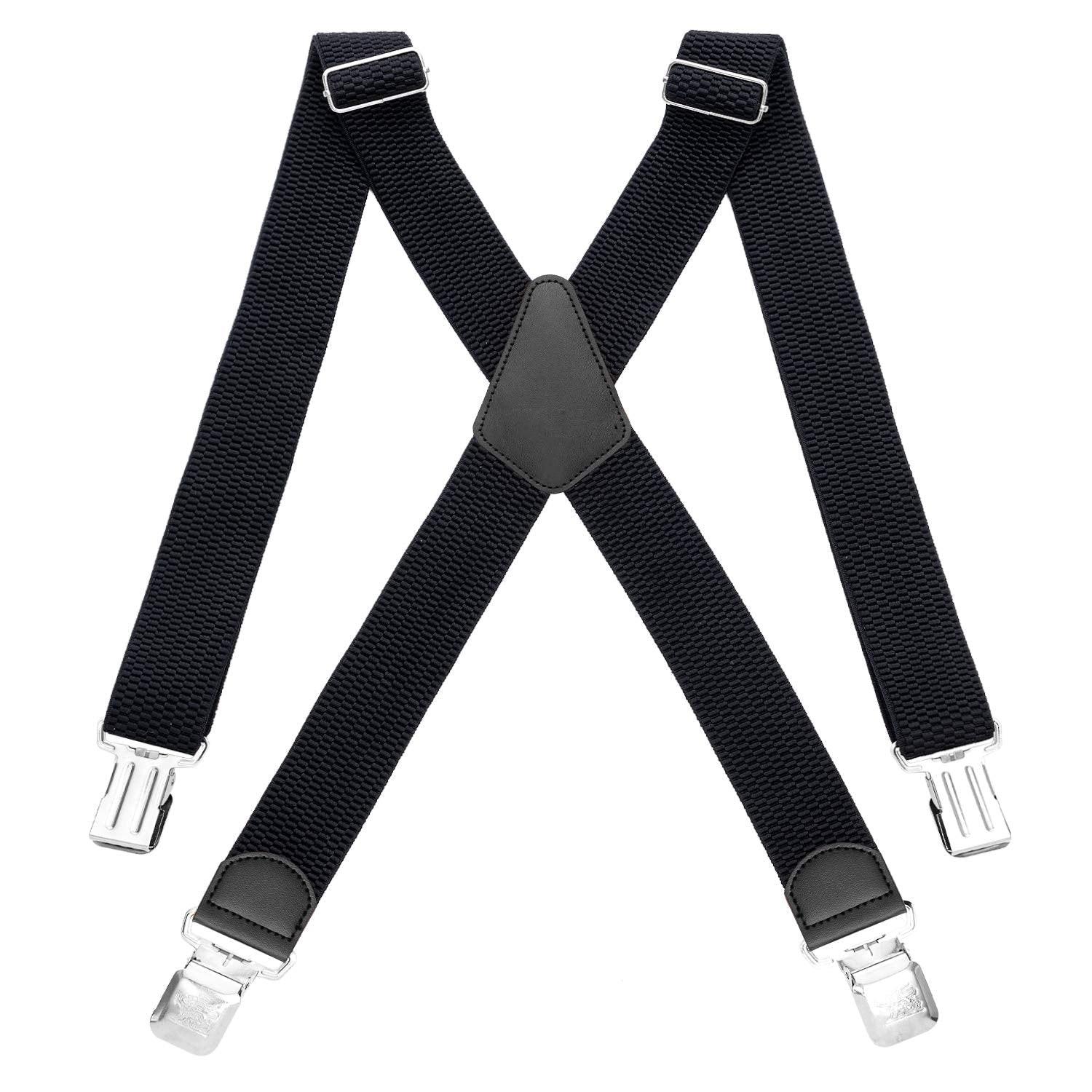 Image of Hosenträger Mit 4 Starken Clips Breite Letzte Verstellbare Länge Unisex Schwarz 100