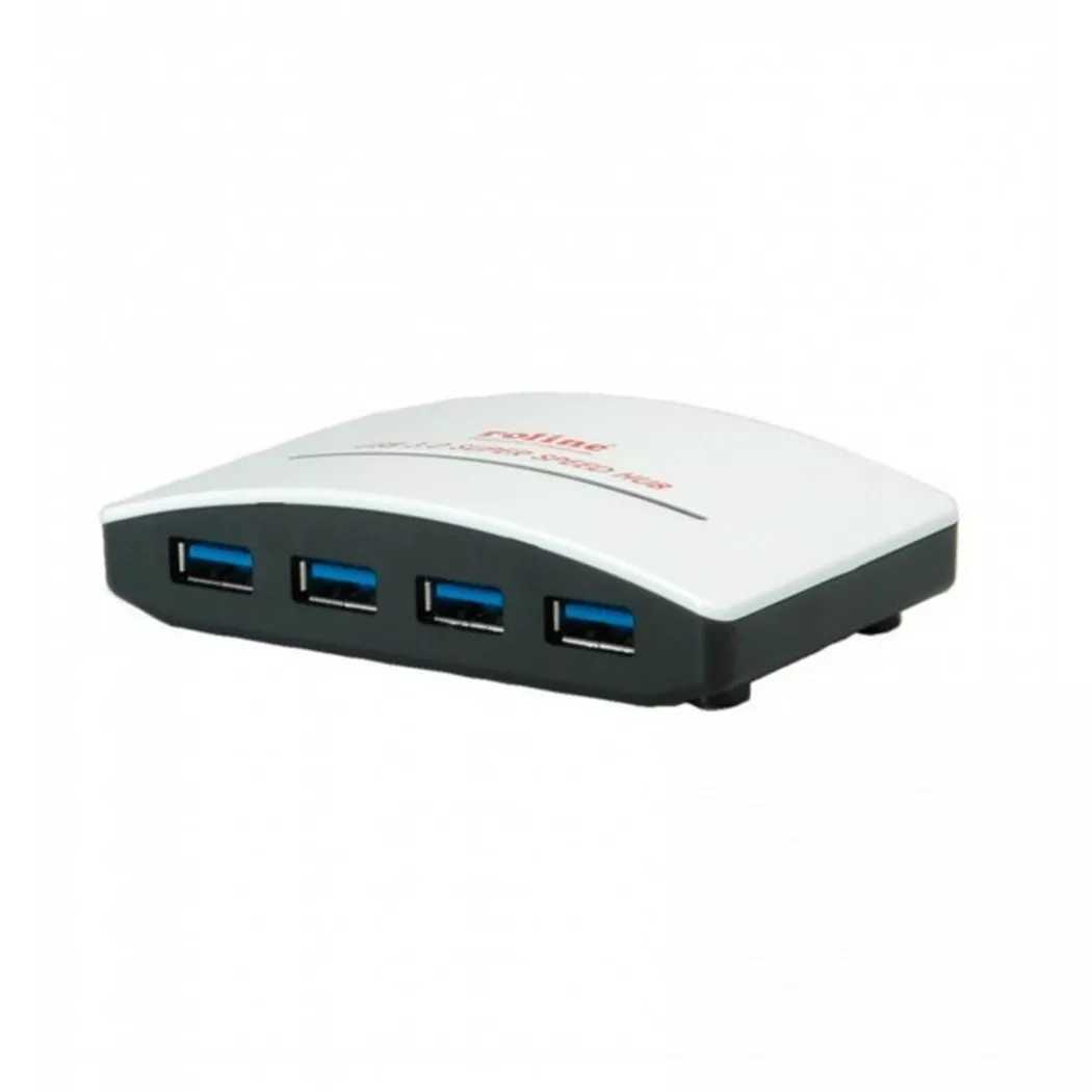 ROLINE USB 3.0 Hub "Black & White". 4 Ports. with Power