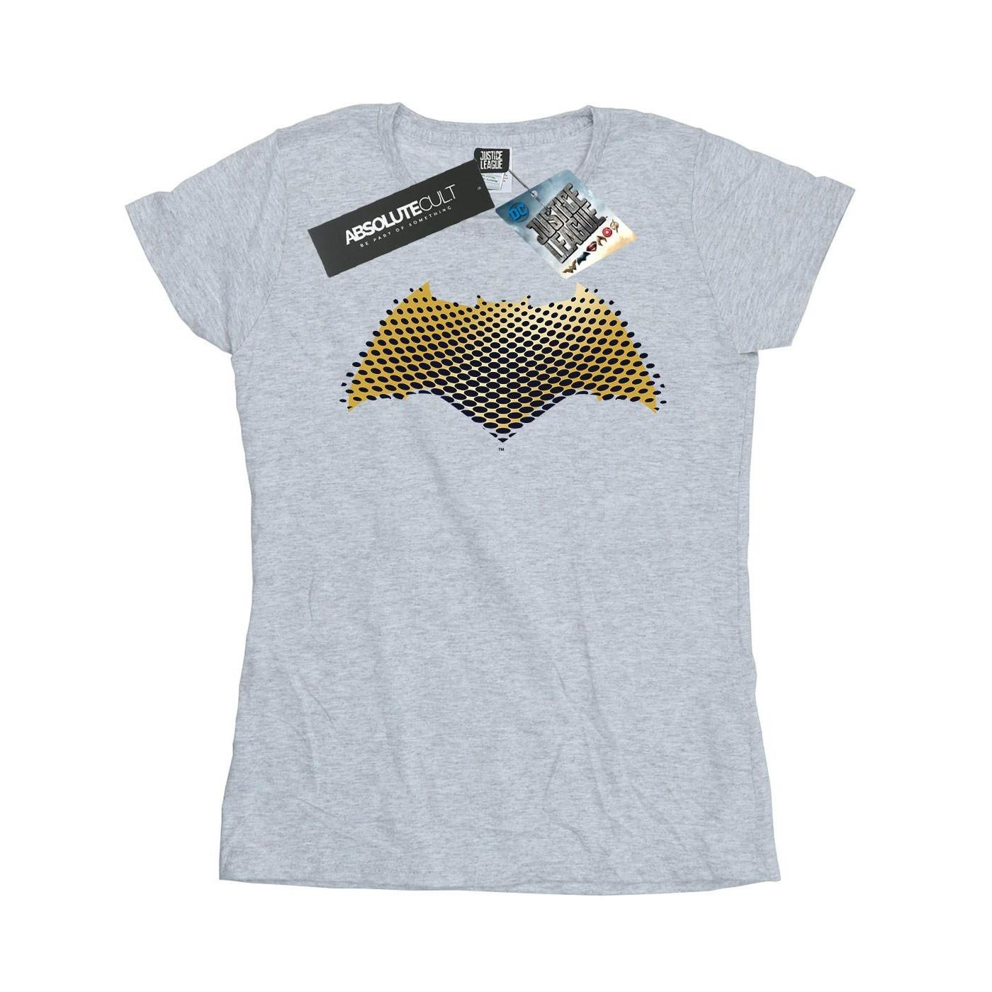 Image of Justice League Movie Batman Logo Textured Tshirt Damen Grau L