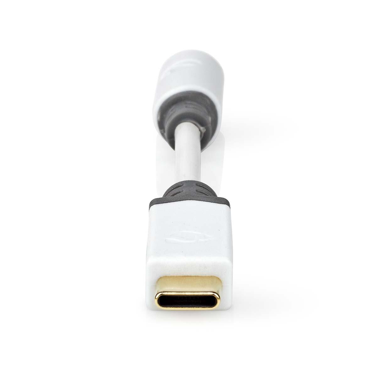 Nedis  Adaptateur USB-C™ | USB 2.0 | USB-C™ mâle | 3.5 mm femelle | 0.10 m | Rond | Plaqué or | PVC | Blanc | Boîte 