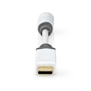 Nedis  Adaptateur USB-C™ | USB 2.0 | USB-C™ mâle | 3.5 mm femelle | 0.10 m | Rond | Plaqué or | PVC | Blanc | Boîte 