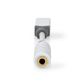 Nedis  Adaptateur USB-C™ | USB 2.0 | USB-C™ mâle | 3.5 mm femelle | 0.10 m | Rond | Plaqué or | PVC | Blanc | Boîte 