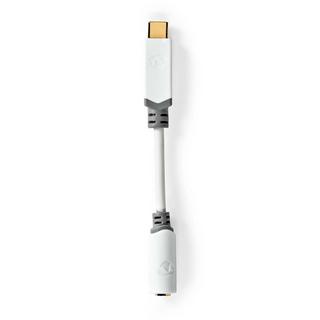 Nedis  Adaptateur USB-C™ | USB 2.0 | USB-C™ mâle | 3.5 mm femelle | 0.10 m | Rond | Plaqué or | PVC | Blanc | Boîte 