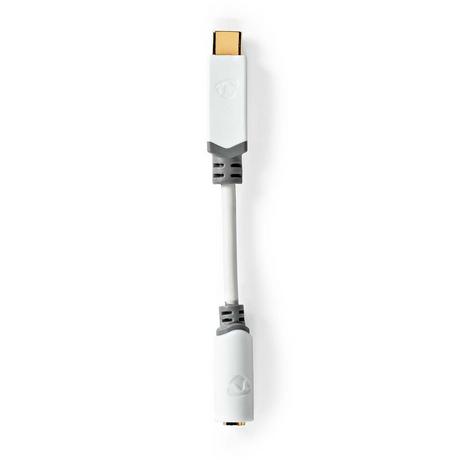 Nedis  Adaptateur USB-C™ | USB 2.0 | USB-C™ mâle | 3.5 mm femelle | 0.10 m | Rond | Plaqué or | PVC | Blanc | Boîte 