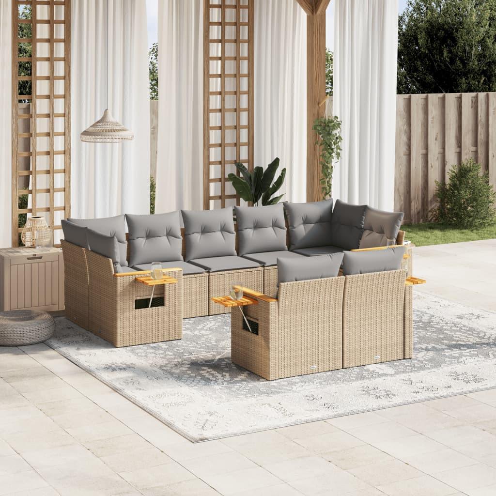 VidaXL set divano da giardino Polirattan  