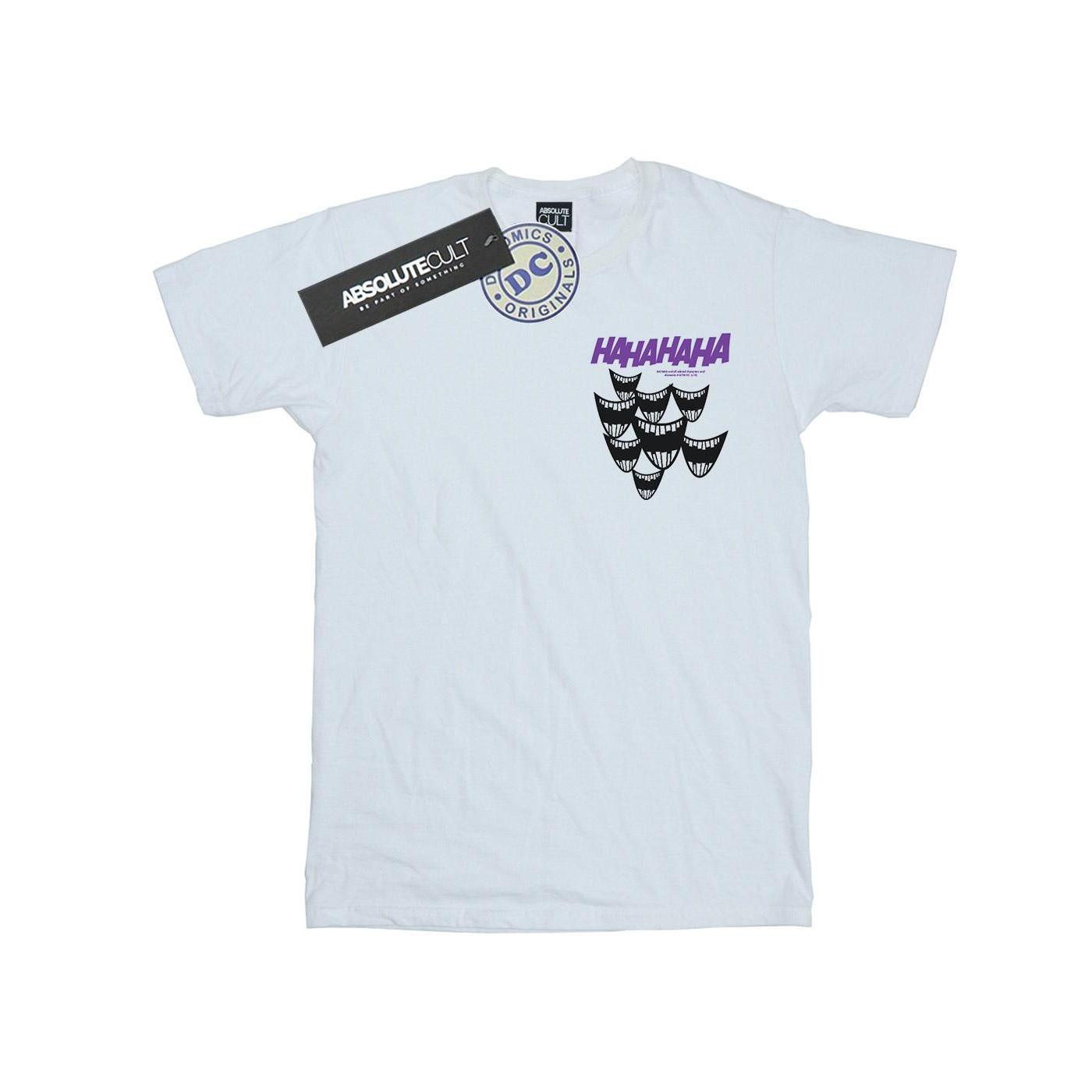 Image of Batman Joker Smile Breast Print Tshirt Damen Weiss 3XL