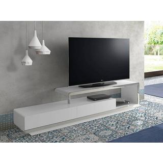ANGEL CERDA Meuble TV en bois blanc et acier chromé  