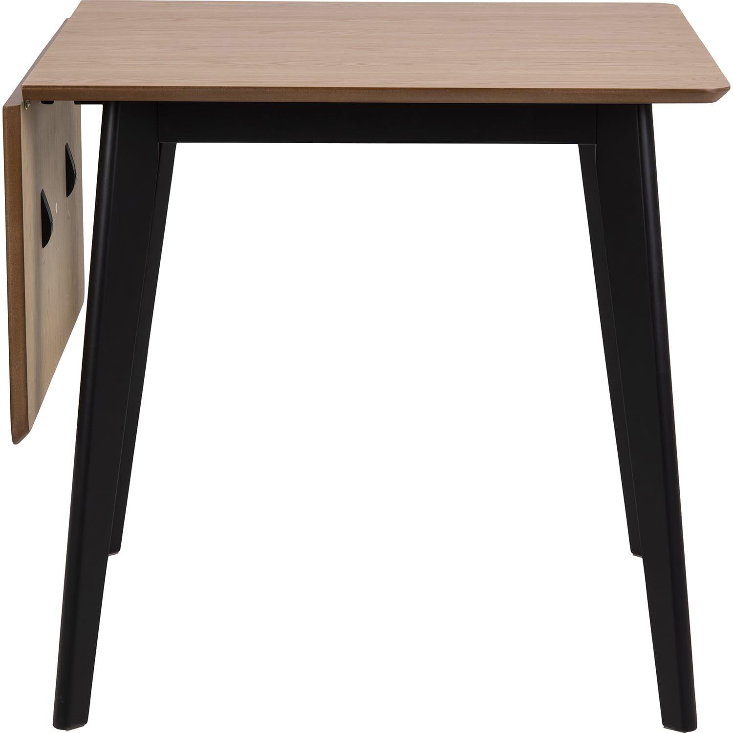 mutoni Table à manger Melrose placage chêne laqué 1 rallonge 80 / 120x80x76cm  