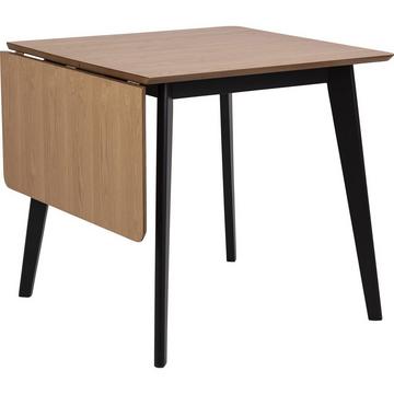 Table de salle à manger Melrose plaqué chêne laqué 1 plateau extensible 80/120x80x76cm