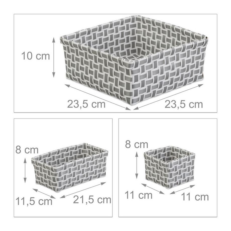 B2X Aufbewahrungskorb 4er Set geflochten  