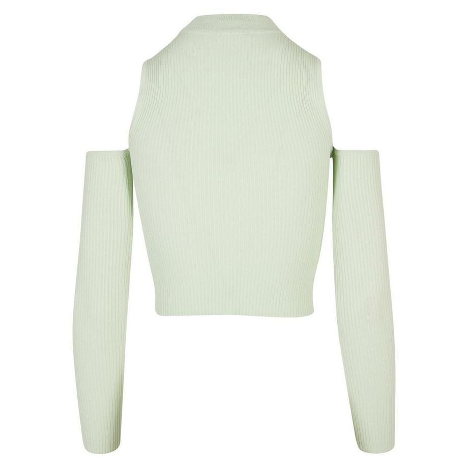 URBAN CLASSICS Maglietta a maniche lunghe a coste con spalle scoperte  