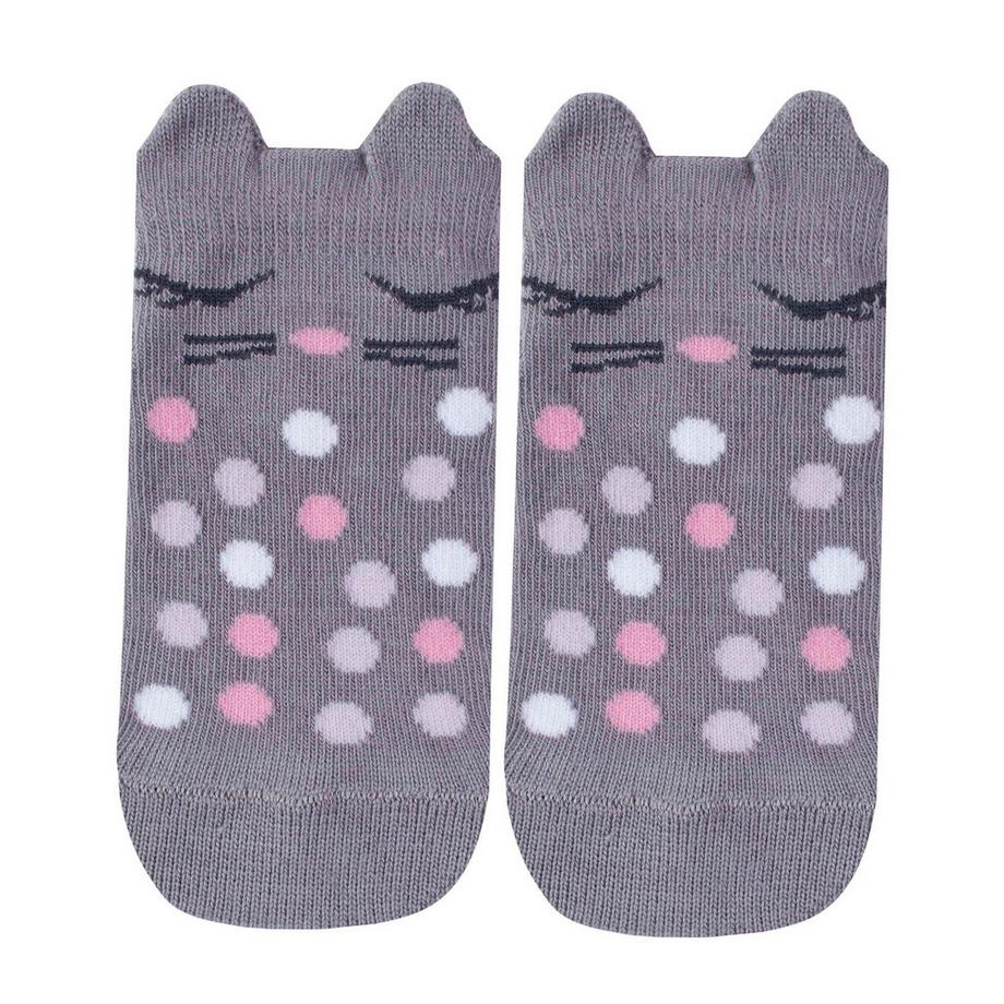 isotoner Katzen-Gesicht Polka-Dot Knöchelsocken  