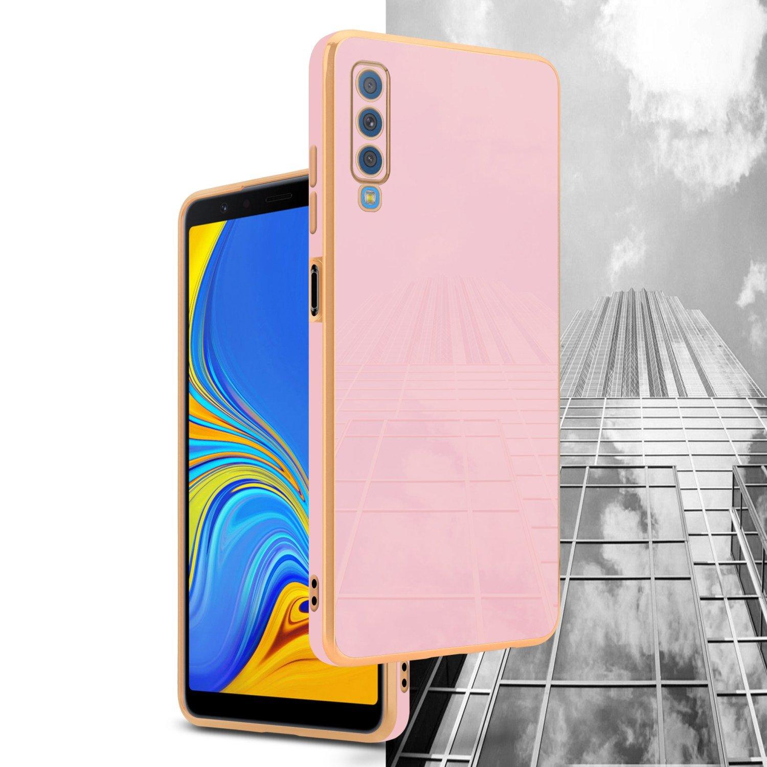 Cadorabo  Housse compatible avec Samsung Galaxy A7 2018 - Coque de protection en silicone TPU flexible et avec protection pour appareil photo 