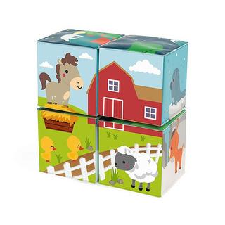 Janod  Bade-Würfel für das Baby 4 Stück Kleinkindspielzeug Handhabung Ab 10 Monaten, J04713 