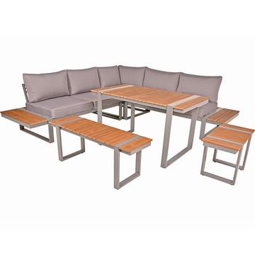 Set salotto da giardino Aurea grigio marrone chiaro