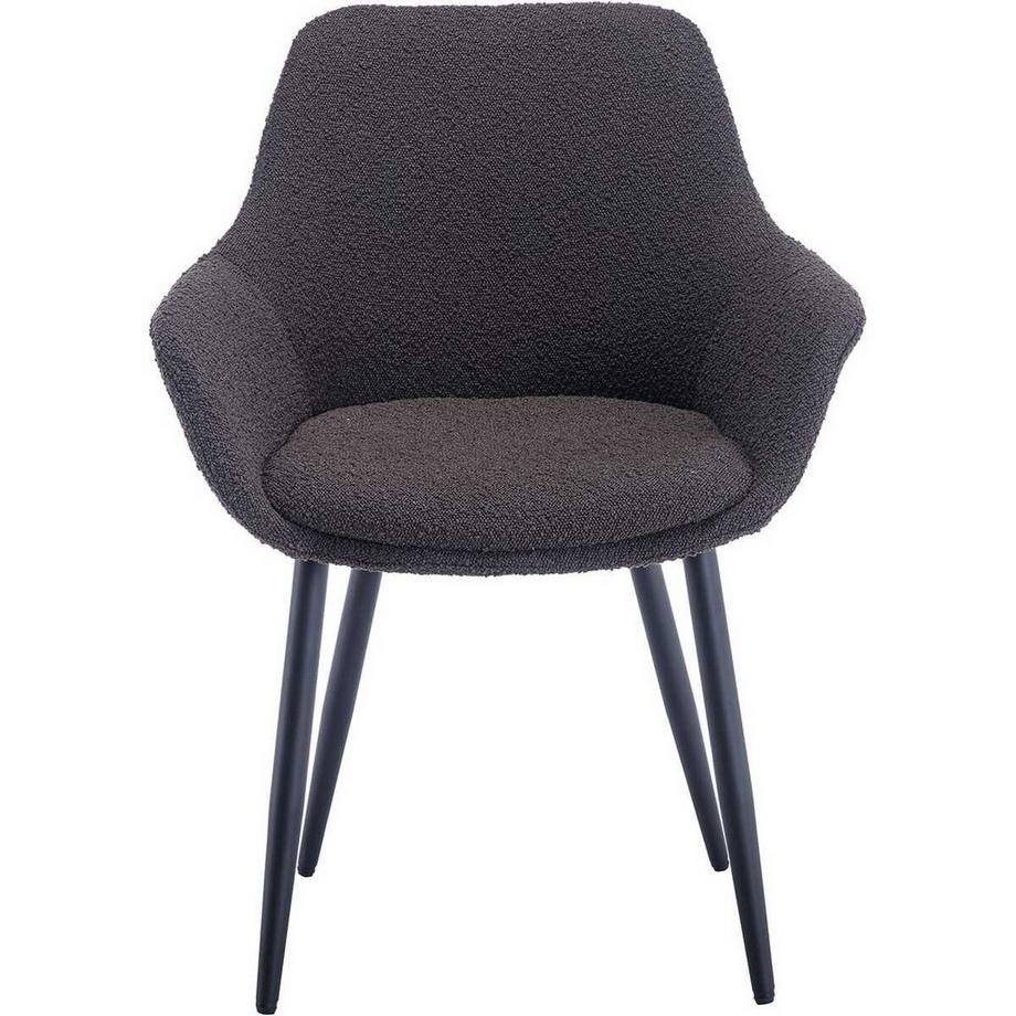 mutoni Chaise de salle à manger avec accoudoirs Gropstix anthracite (lot de 2)  