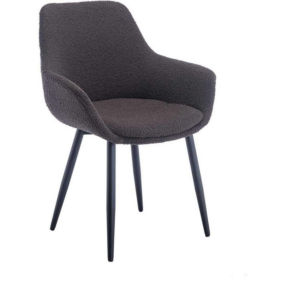 mutoni Chaise de salle à manger avec accoudoirs Gropstix anthracite (lot de 2)  