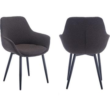 Chaise de salle à manger avec accoudoirs Gropstix anthracite (lot de 2)