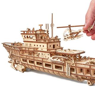 Wood Trick  Bateau de recherche - Kit de construction en bois 3D 