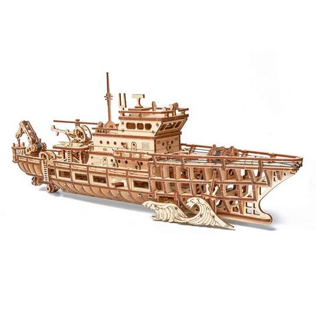 Wood Trick  Bateau de recherche - Kit de construction en bois 3D 