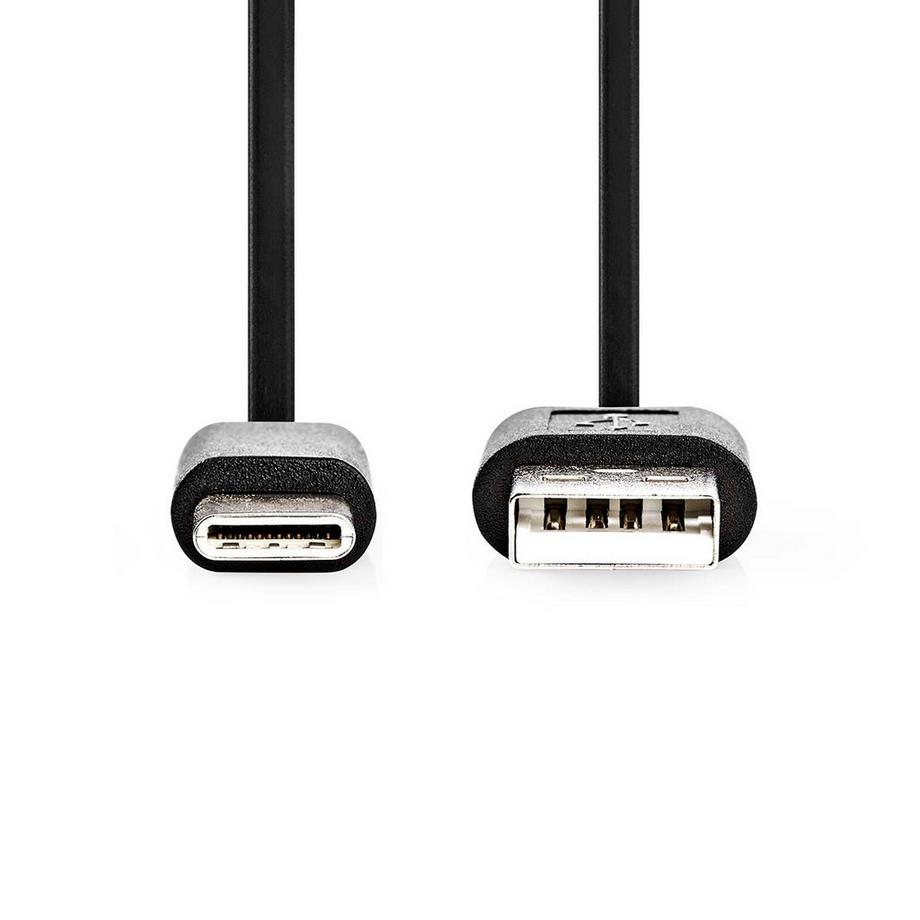 Nedis  Cavo USB | USB 2.0 | USB-A Maschio | USB-C™ Maschio | 60 W | 480 Mbps | Nichelato | 1,00 m | Rotondo | PVC | Nero | Scatola 