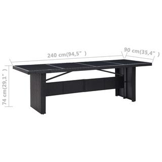 VidaXL Table d'extérieur rotin synthétique  