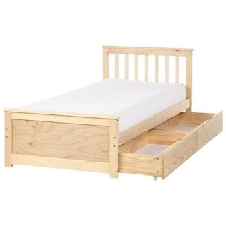 Beliani Letto con cassetti contenitori en Legno di pino Scandinavo OLENDON  