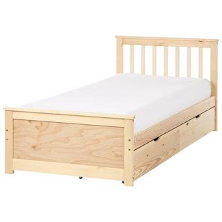 Beliani Letto con cassetti contenitori en Legno di pino Scandinavo OLENDON  