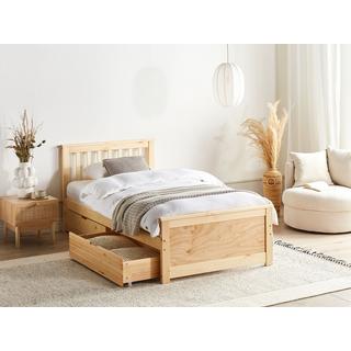 Beliani Letto con cassetti contenitori en Legno di pino Scandinavo OLENDON  