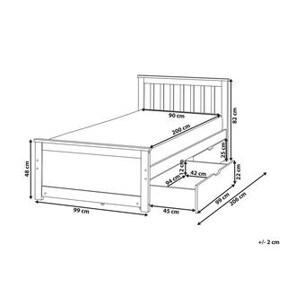 Beliani Letto con cassetti contenitori en Legno di pino Scandinavo OLENDON  