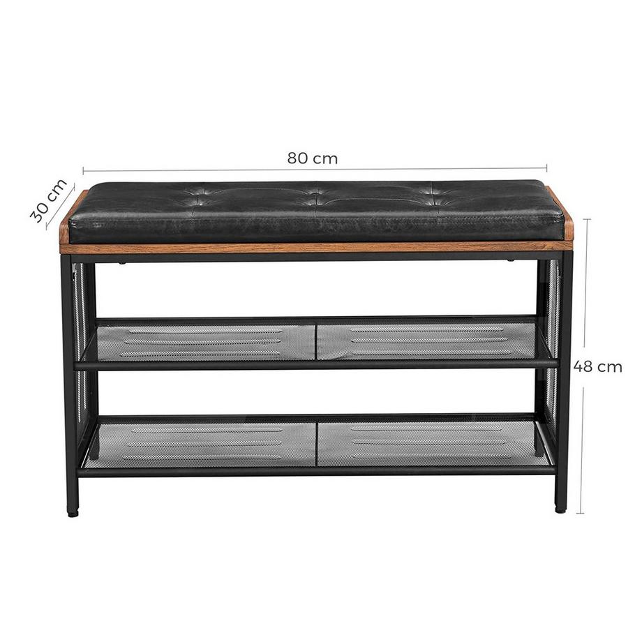 Northio Scarpiera LOFT in legno con ripiano e seduta  