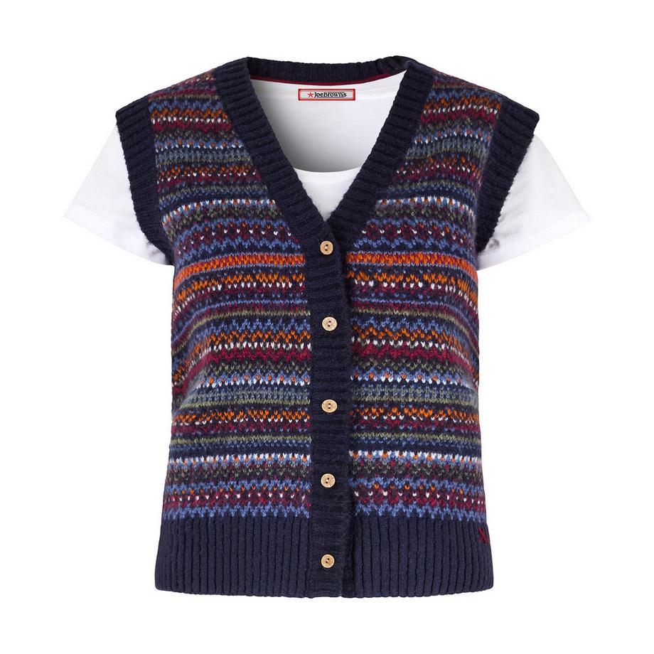 Joe Browns Ärmellose Strickweste mit Fair Isle Muster  